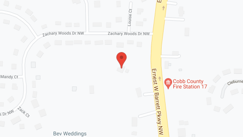 Map of the neighborhood around Oaks at West Cobb