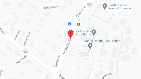 Map of the neighborhood around Charter Senior Living Towson