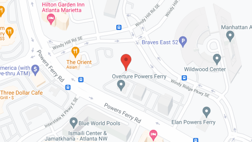 Map of the neighborhood around Overture Powers Ferry
