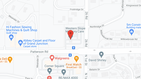 Map of the neighborhood around Western Slope Memory Care