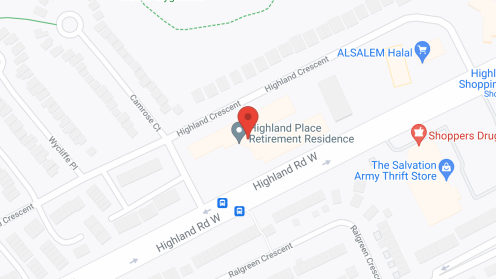 Map of the neighborhood around Highland Place