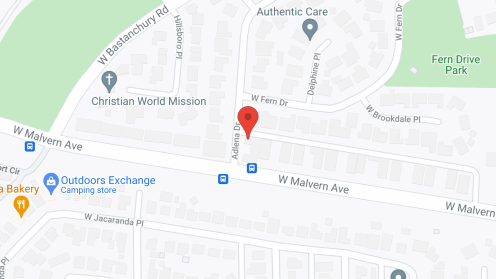 Map of the neighborhood around Loving Care Facility for the Elderly