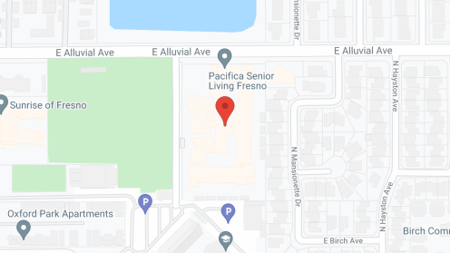 Map of the neighborhood around Pacifica Senior Living Fresno