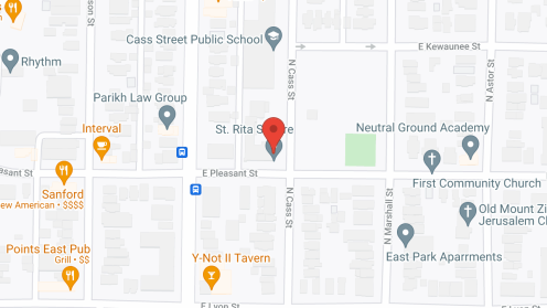 Map of the neighborhood around St. Rita Square