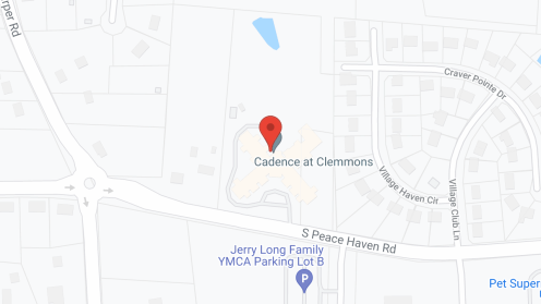 Map of the neighborhood around Cadence at Clemmons by Cogir