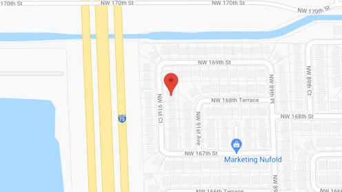 Map of the neighborhood around Miami Lakes Retirement Home