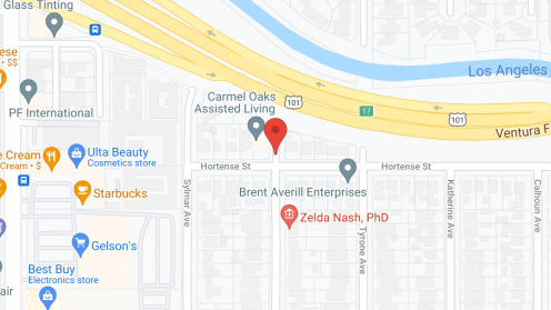 Map of the neighborhood around Carmel Oaks Assisted Living