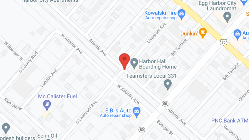 Map of the neighborhood around Harbor Hall