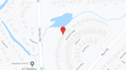 Map of the neighborhood around StoryPoint Novi