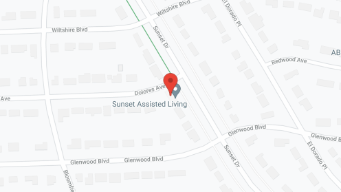 Map of the neighborhood around Sunset Assisted Living