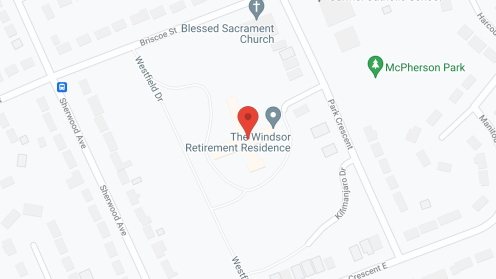 Map of the neighborhood around The Windsor Retirement Residence