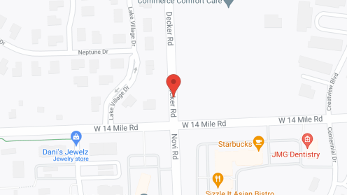 Map of the neighborhood around Hampton Manor of Commerce