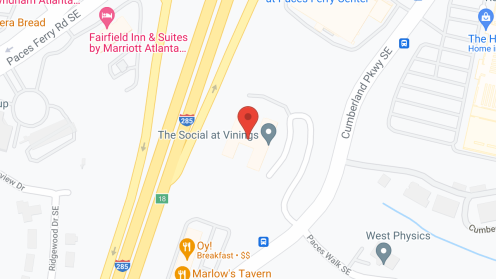 Map of the neighborhood around Charter of Vinings
