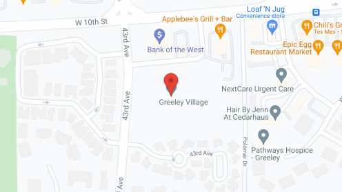 Map of the neighborhood around Greeley Village