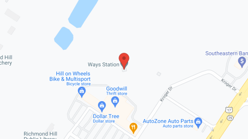 Map of the neighborhood around Ways Station Apartments