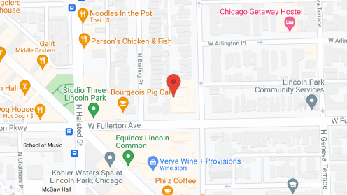 Map of the neighborhood around Belmont Village Lincoln Park