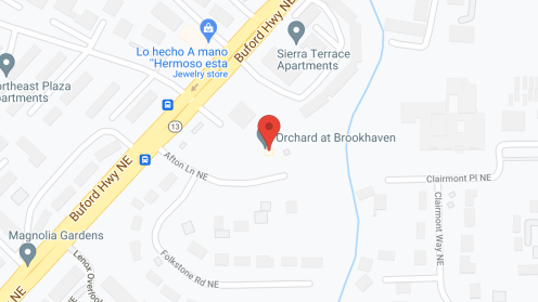 Map of the neighborhood around Orchard at Brookhaven