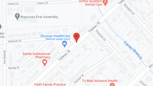 Map of the neighborhood around Tebeau House
