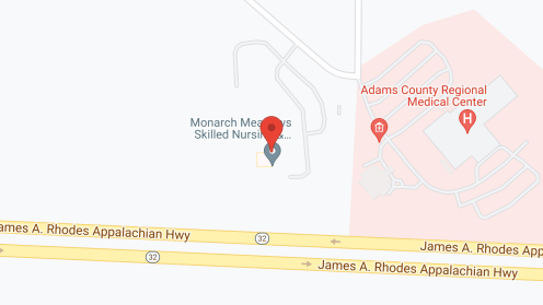Map of the neighborhood around Monarch Meadows