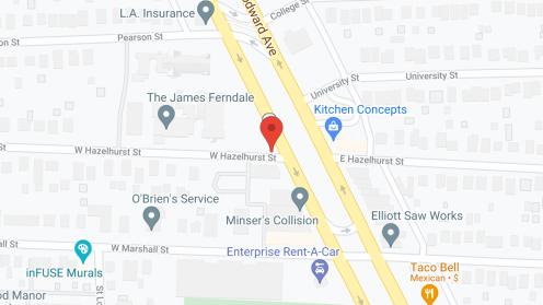 Map of the neighborhood around The James Ferndale
