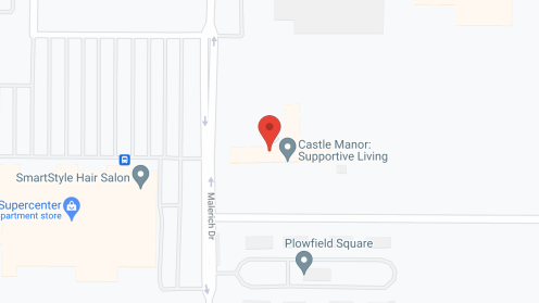 Map of the neighborhood around Castle Manor
