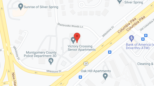 Map of the neighborhood around Victory Crossing Senior Apartments