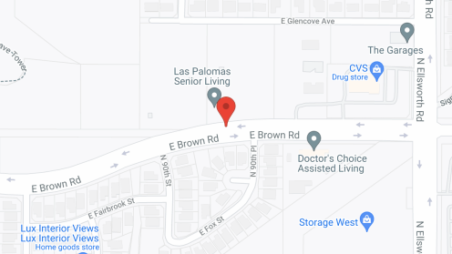 Map of the neighborhood around Las Palomas Senior Living