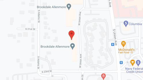 Map of the neighborhood around Brookdale Allenmore AL
