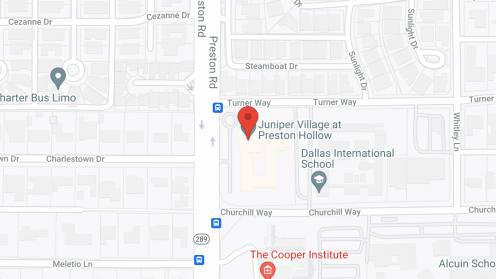 Map of the neighborhood around Juniper Village at Preston Hollow