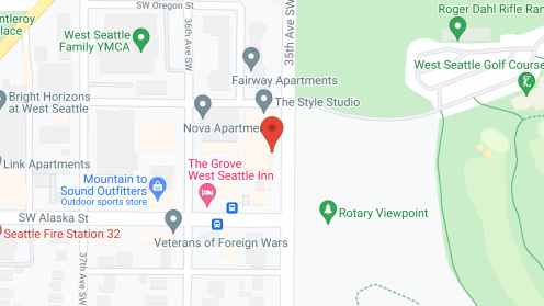 Map of the neighborhood around Brookdale West Seattle