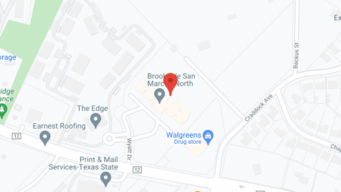 Map of the neighborhood around Brookdale San Marcos North