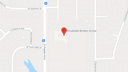Map of the neighborhood around Brookdale Broken Arrow