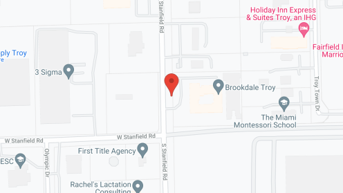 Map of the neighborhood around Brookdale Troy