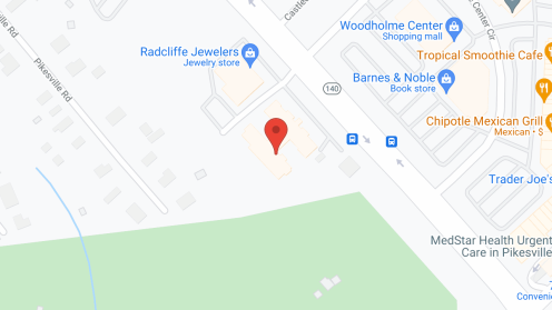 Map of the neighborhood around Charter Senior Living at Woodholme Crossing