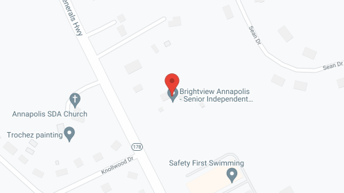 Map of the neighborhood around Brightview Annapolis