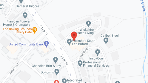 Map of the neighborhood around Brookdale South Lee Independent Living