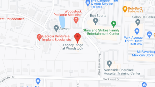 Map of the neighborhood around Bellevue at Woodstock