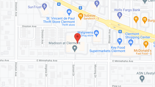 Map of the neighborhood around Madison at Clermont