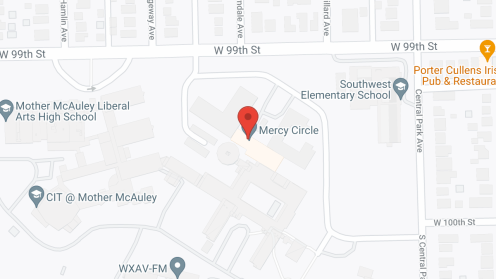 Map of the neighborhood around Mercy Circle Senior Living