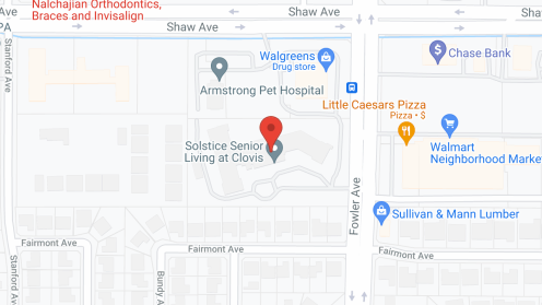 Map of the neighborhood around Solstice Senior Living at Clovis