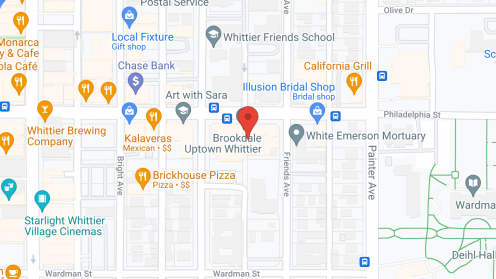 Map of the neighborhood around Brookdale Uptown Whittier