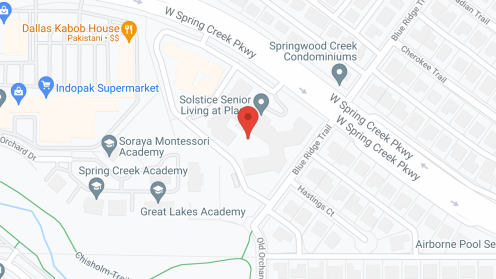 Map of the neighborhood around Solstice Senior Living at Plano