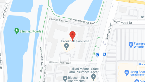 Map of the neighborhood around Brookdale San Jose