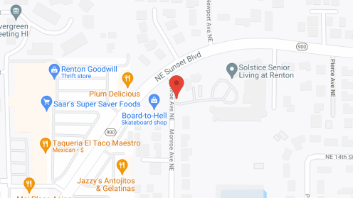 Map of the neighborhood around Solstice Senior Living at Renton