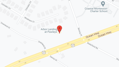 Map of the neighborhood around Arbor Landing at Pawleys