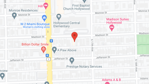 Map of the neighborhood around Hollywood Beach Retirement Home