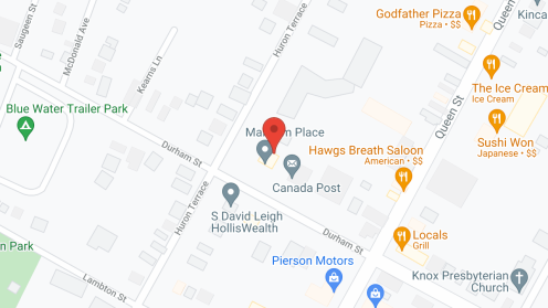 Map of the neighborhood around Malcolm Place Retirement Residence