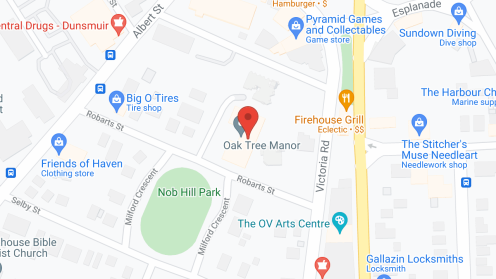 Map of the neighborhood around Oak Tree Manor