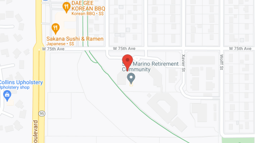 Map of the neighborhood around San Marino Retirement Community