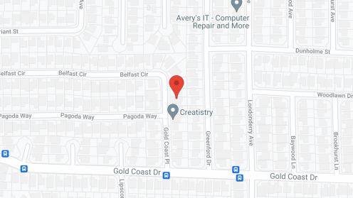 Map of the neighborhood around Gold Coast Senior Care